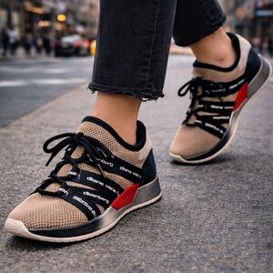 Diane von Furstenberg Logo Mesh Sneakers Size 7 DVF Athleisure